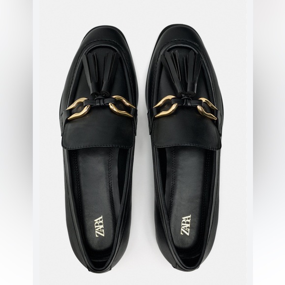 Zara leather tasselled moccasins - Picture 3 of 8